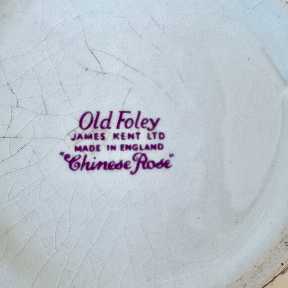 1950s James Kent Old Foley Chinese Rose Fine Porcelain Pitcher and Basin - Picture 14 of 16